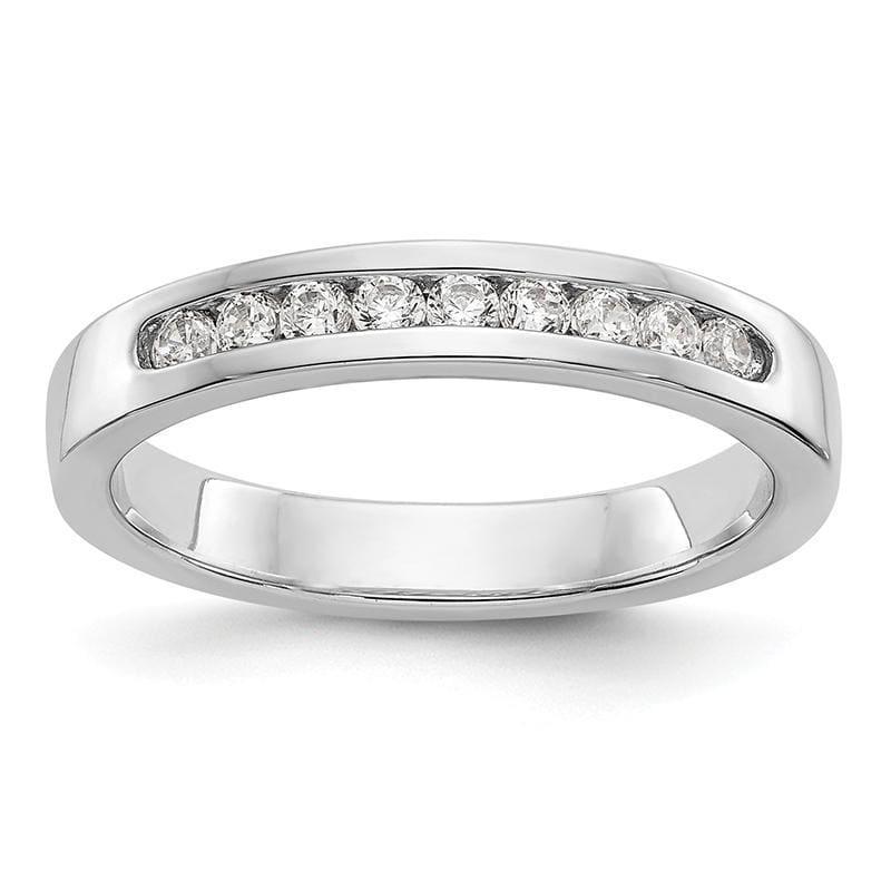 14K White Gold 9-Stone Diamond Channel Band - Seattle Gold Grillz