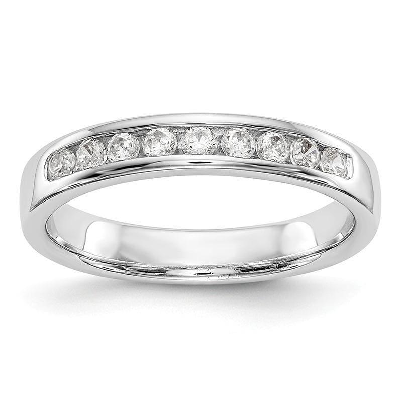 14K White Gold 9-Stone Diamond Channel Band - Seattle Gold Grillz