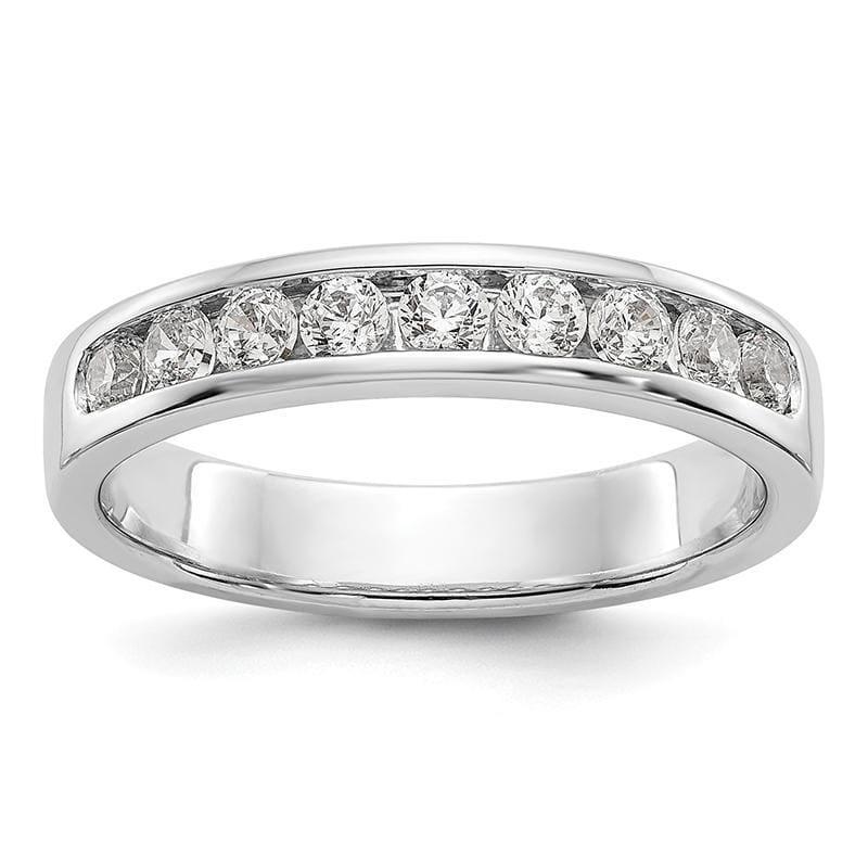 14K White Gold 9-Stone Diamond Channel Band - Seattle Gold Grillz