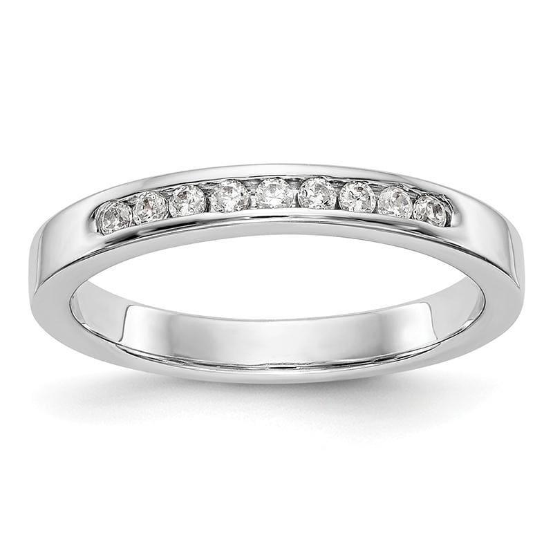 14K White Gold 9-Stone Diamond Channel Band - Seattle Gold Grillz