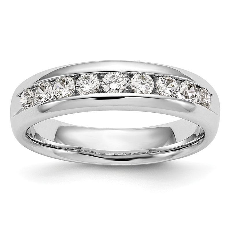 14K White Gold 9-Stone Diamond Channel Band - Seattle Gold Grillz