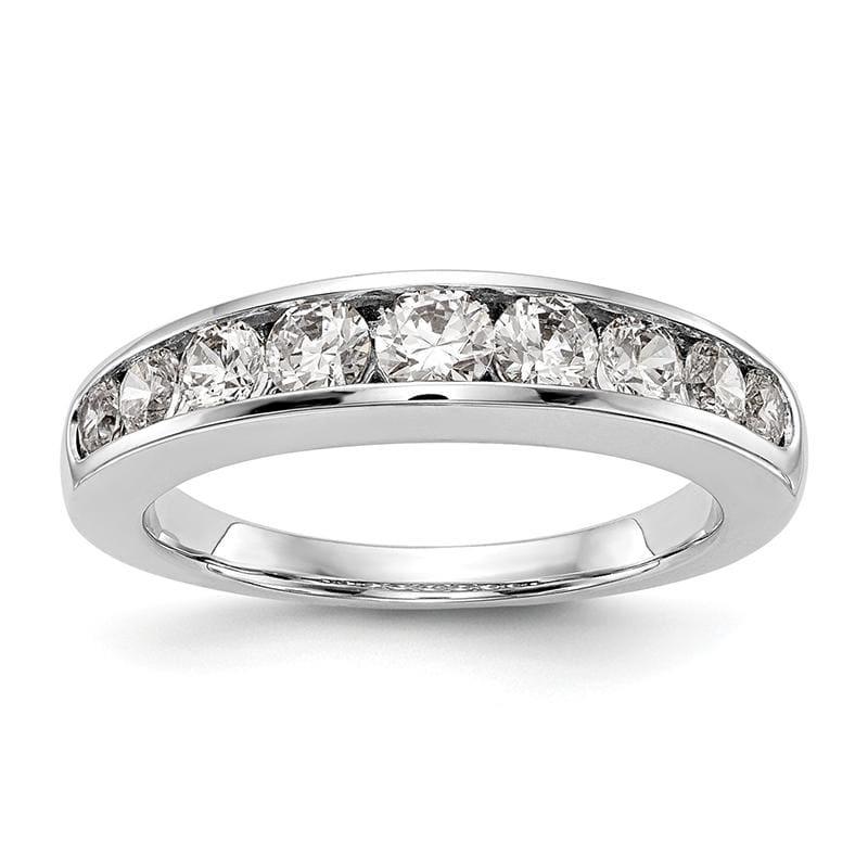 14K White Gold 9-Stone Diamond Channel Band - Seattle Gold Grillz