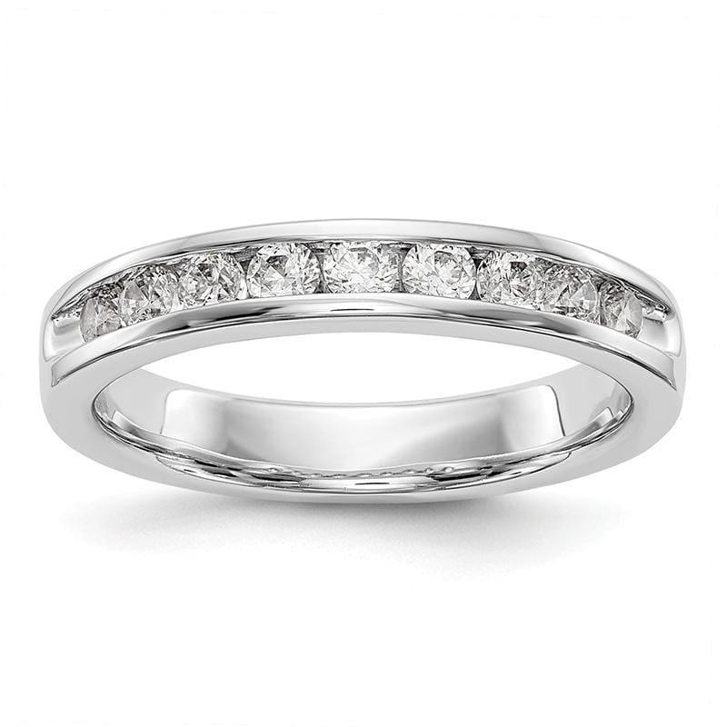 14K White Gold 9-Stone Diamond Channel Band - Seattle Gold Grillz