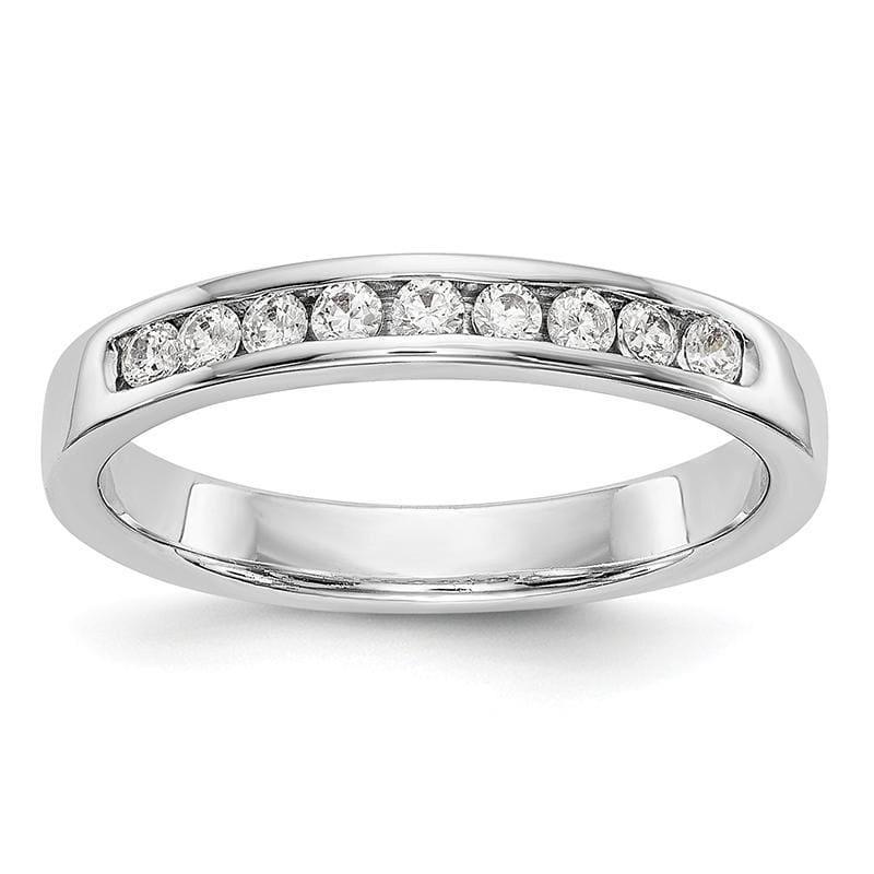 14K White Gold 9-Stone Diamond Channel Band - Seattle Gold Grillz