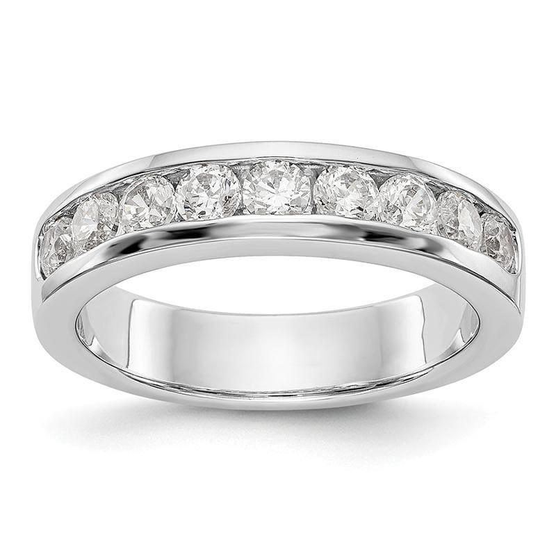 14K White Gold 9-Stone Diamond Channel Band - Seattle Gold Grillz