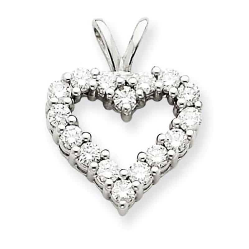 14k White Gold A Diamond Heart - Seattle Gold Grillz