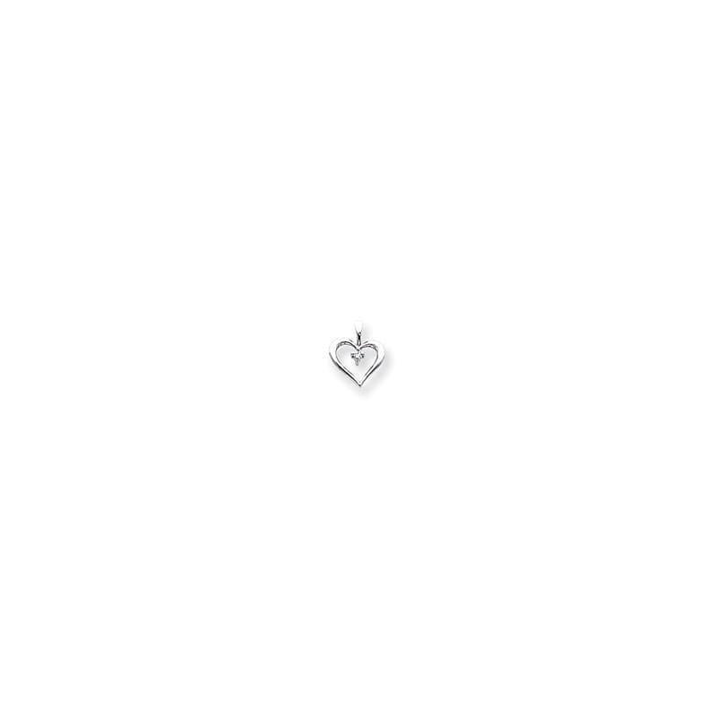 14k White Gold A Diamond heart pendant - Seattle Gold Grillz