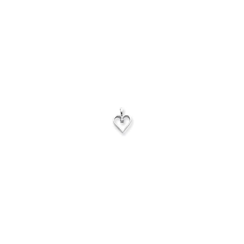 14k White Gold A Diamond heart pendant - Seattle Gold Grillz