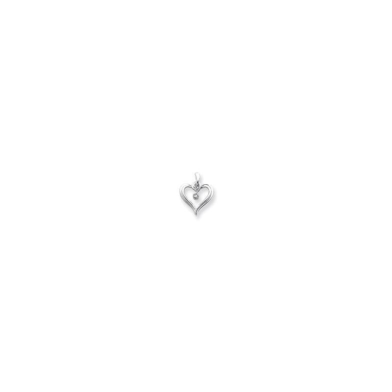 14k White Gold AA Diamond Heart Pendant - Seattle Gold Grillz