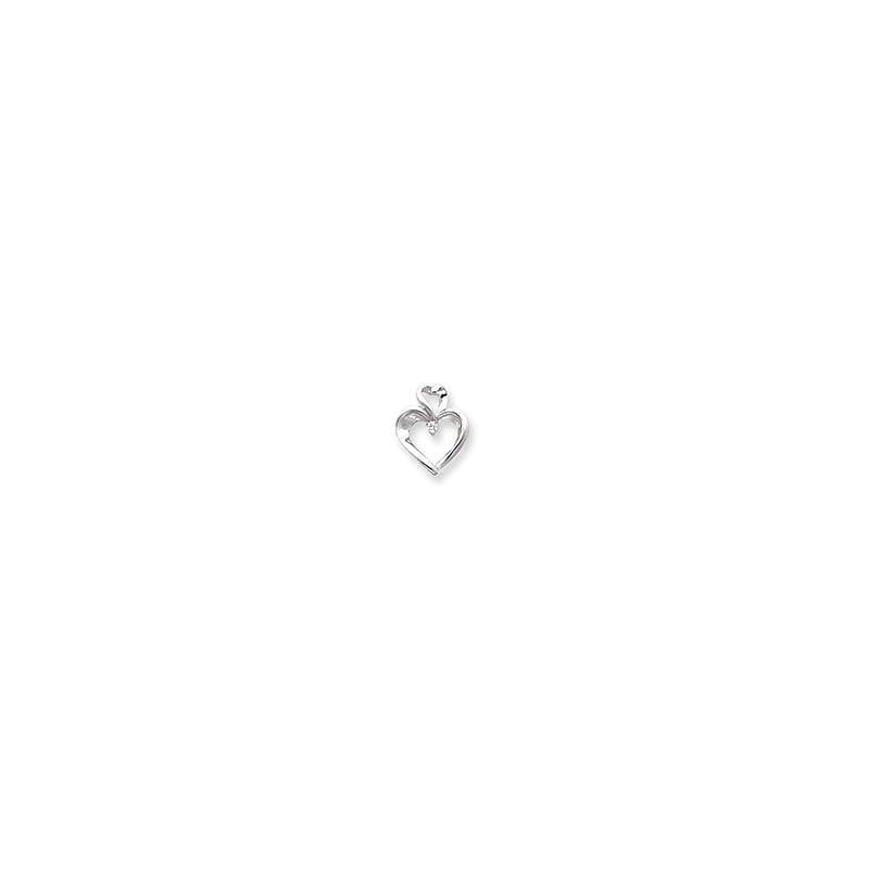 14k White Gold AA Diamond heart pendant - Seattle Gold Grillz