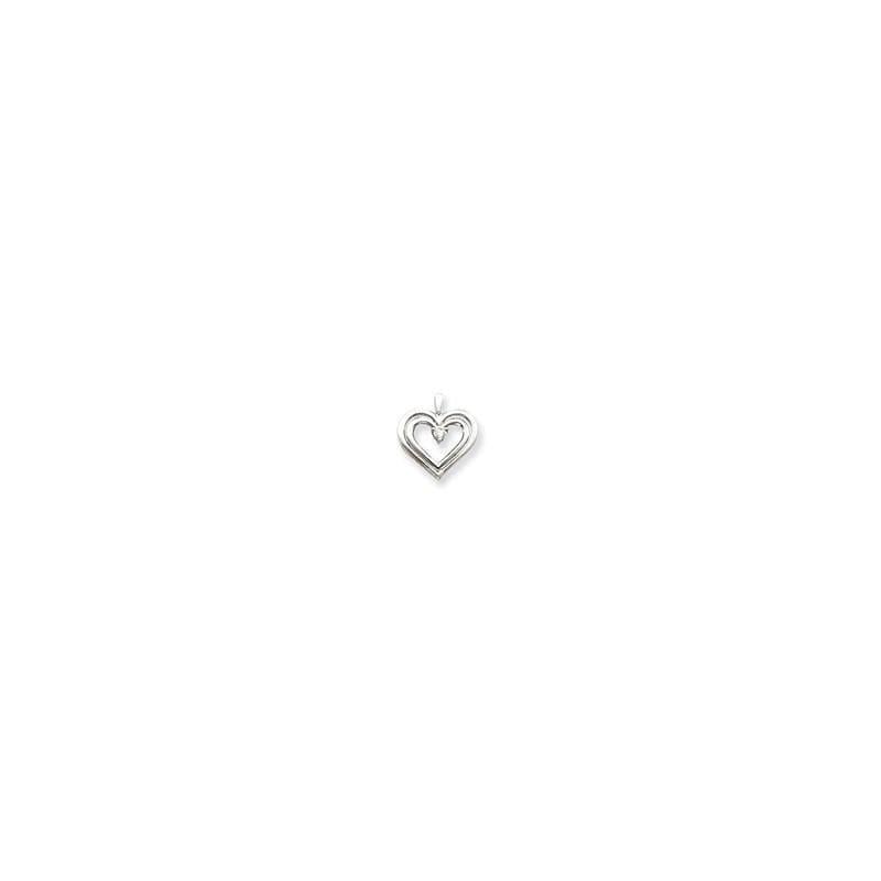 14k White Gold AA Diamond heart pendant - Seattle Gold Grillz