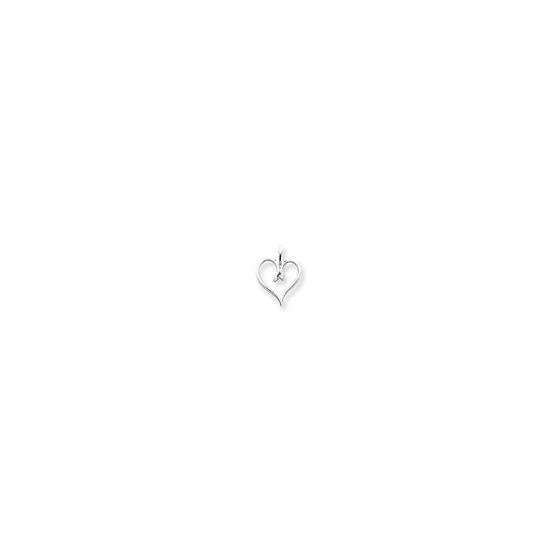14k White Gold AA Diamond Heart Pendant - Seattle Gold Grillz