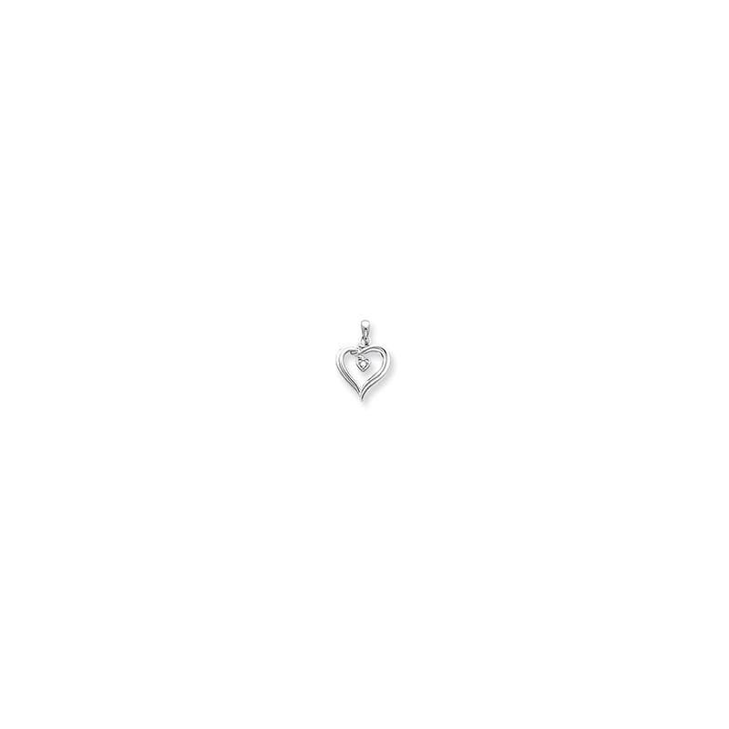 14k White Gold AA Diamond heart pendant - Seattle Gold Grillz