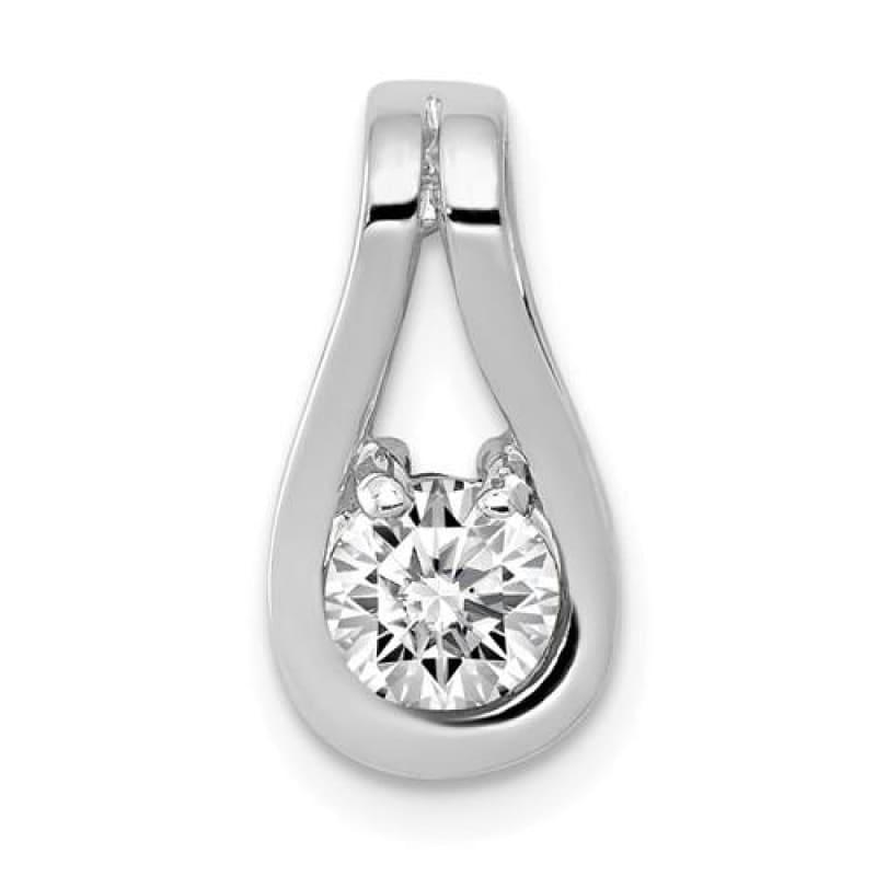 14k White Gold AA Diamond Pendant - Seattle Gold Grillz