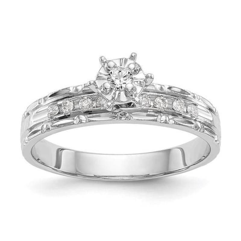 14k White Gold AA Quality Trio Engagement Ring - Seattle Gold Grillz