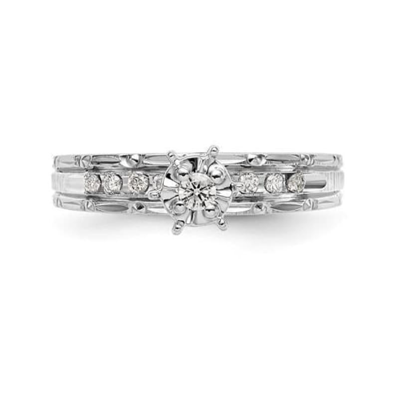 14k White Gold AA Quality Trio Engagement Ring - Seattle Gold Grillz