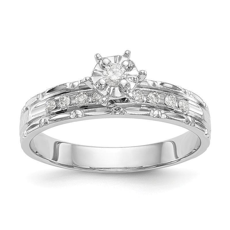 14k White Gold AA Quality Trio Engagement Ring - Seattle Gold Grillz