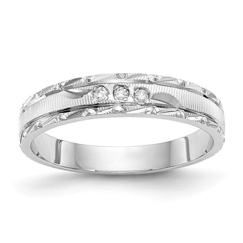 14k White Gold AA Quality Trio Ladies Wedding Band - Seattle Gold Grillz