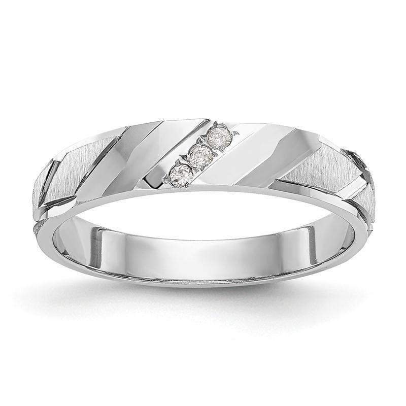 14k White Gold AA Quality Trio Ladies Wedding Band - Seattle Gold Grillz