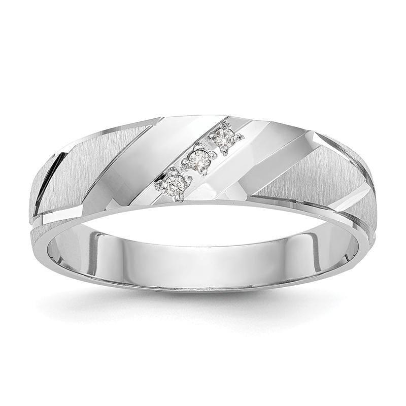 14k White Gold AA Quality Trio Mens Wedding Band - Seattle Gold Grillz