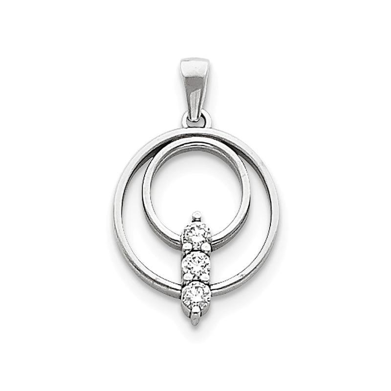 14k White Gold AAA Diamond pendant - Seattle Gold Grillz