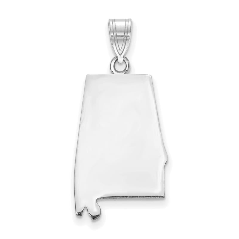 14k White Gold Alabama State Pendant - Seattle Gold Grillz