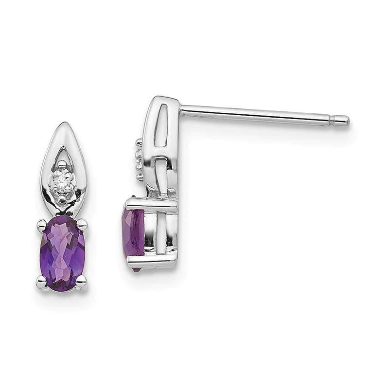 14k White Gold Amethyst Diamond Earring - Seattle Gold Grillz