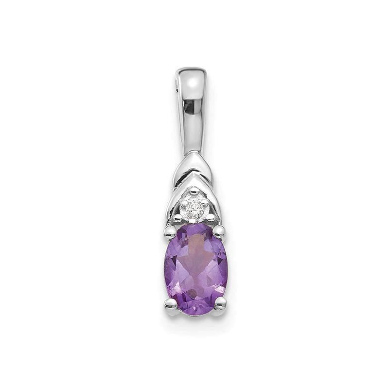 14k White Gold Amethyst Diamond Pendant - Seattle Gold Grillz