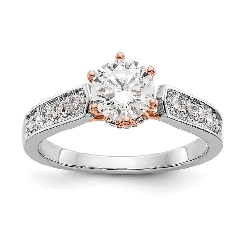14K White Gold & Rose Engagement Ring Mounting - Seattle Gold Grillz