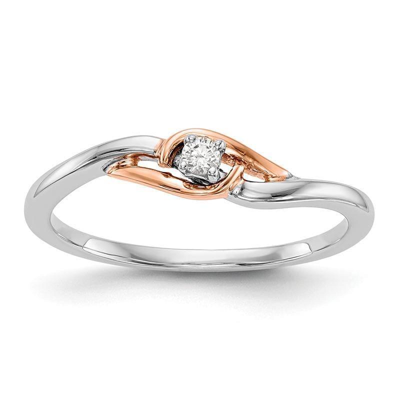 14K White Gold & Rose Gold Promise-Engagement Ring Mounting - Seattle Gold Grillz