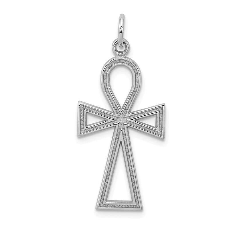 14k White Gold Ankh Cross Pendant. Weight - Seattle Gold Grillz