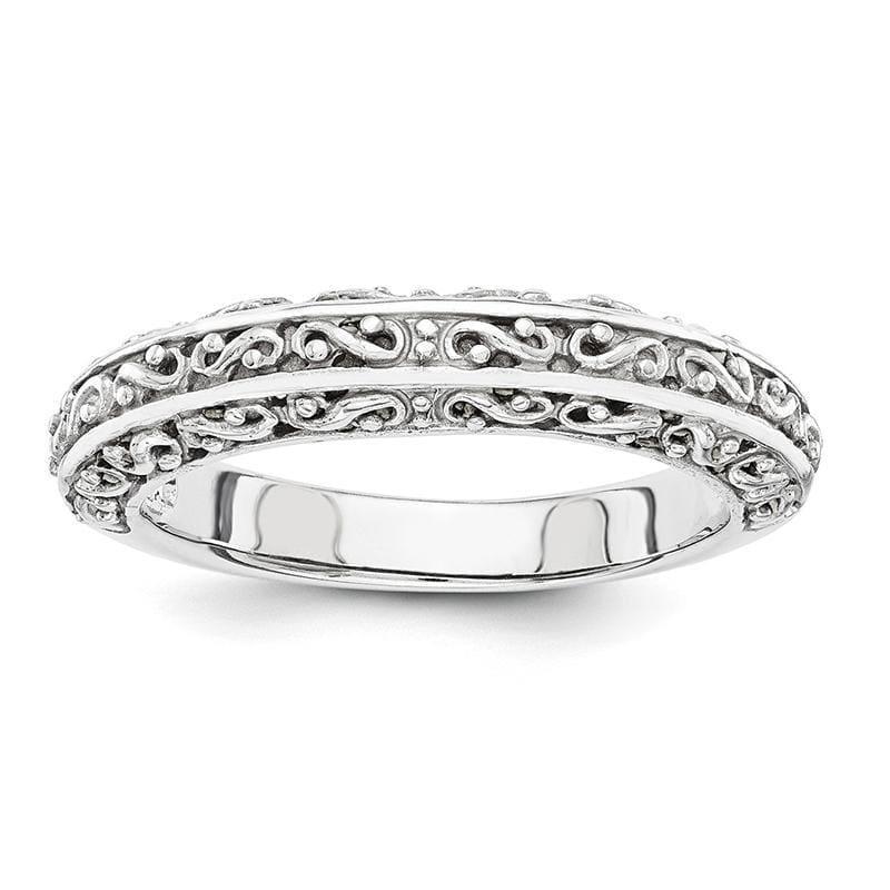 14k White Gold Anniversary Band - Seattle Gold Grillz