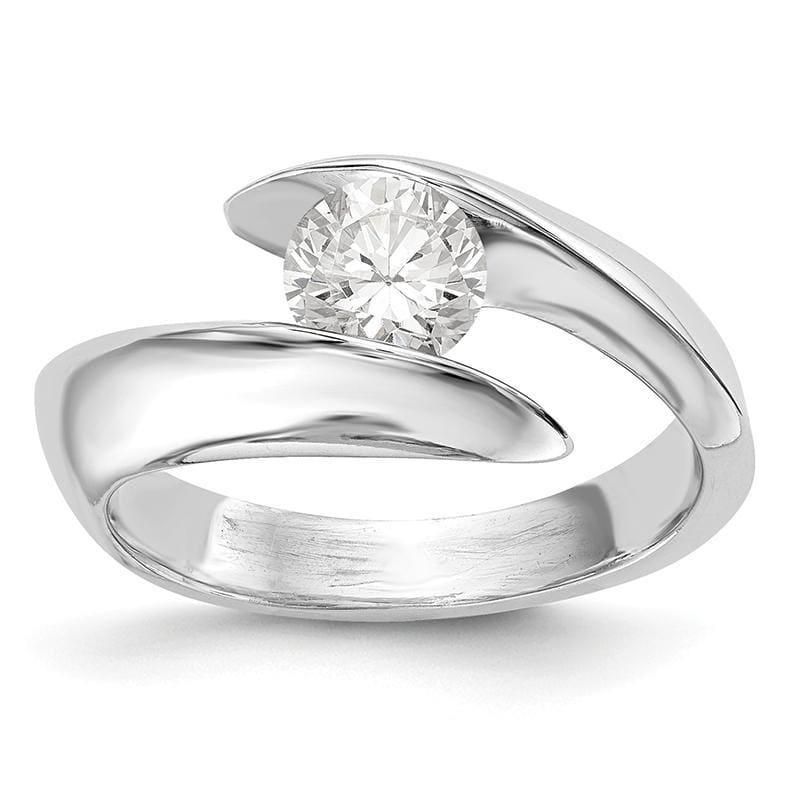 14k White Gold Bezel Solitaire Engagement Ring Mounting - Seattle Gold Grillz