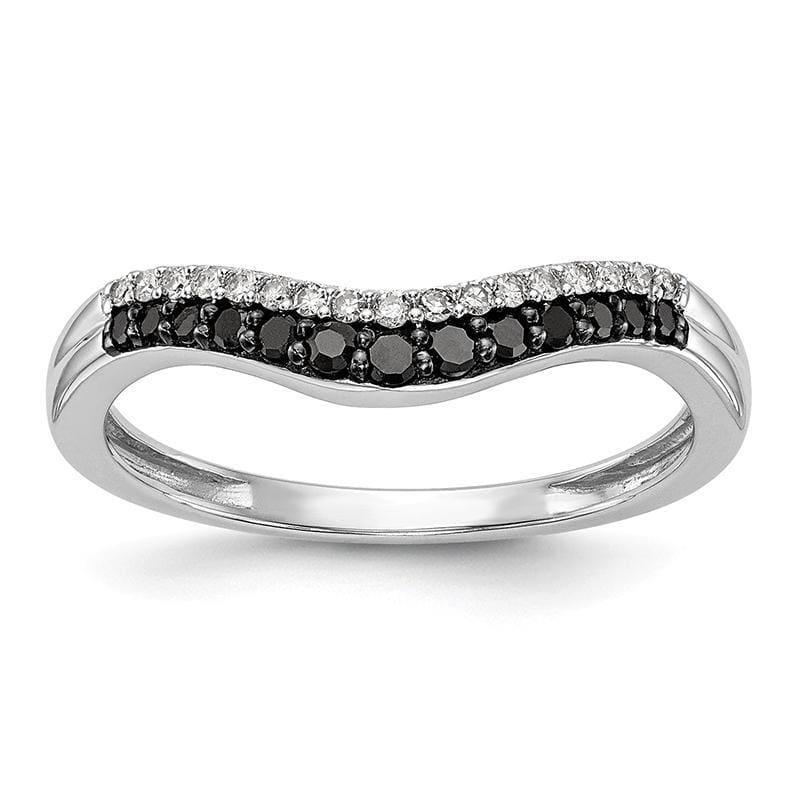 14k White Gold Black & White Band Mounting - Seattle Gold Grillz