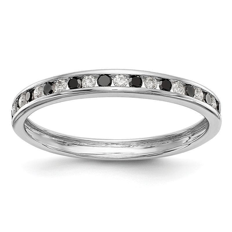 14K White Gold Black & White Band Mounting - Seattle Gold Grillz