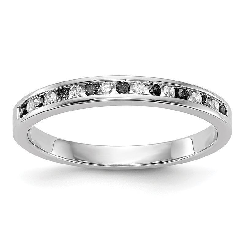 14K White Gold Black & White Band Mounting - Seattle Gold Grillz