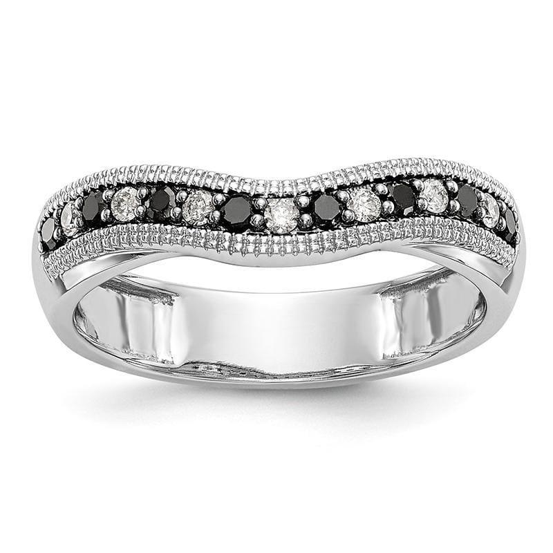 14k White Gold Black & White Band Mounting - Seattle Gold Grillz