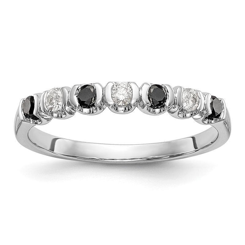 14K White Gold Black & White Diamond Band - Seattle Gold Grillz