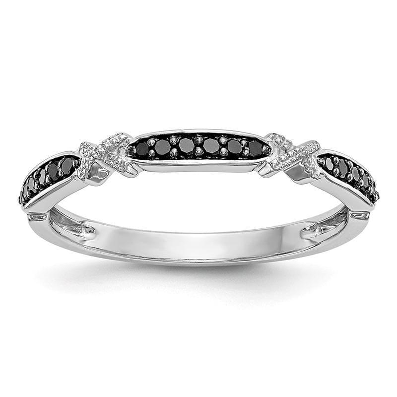 14k White Gold Black Diamond Band - Seattle Gold Grillz