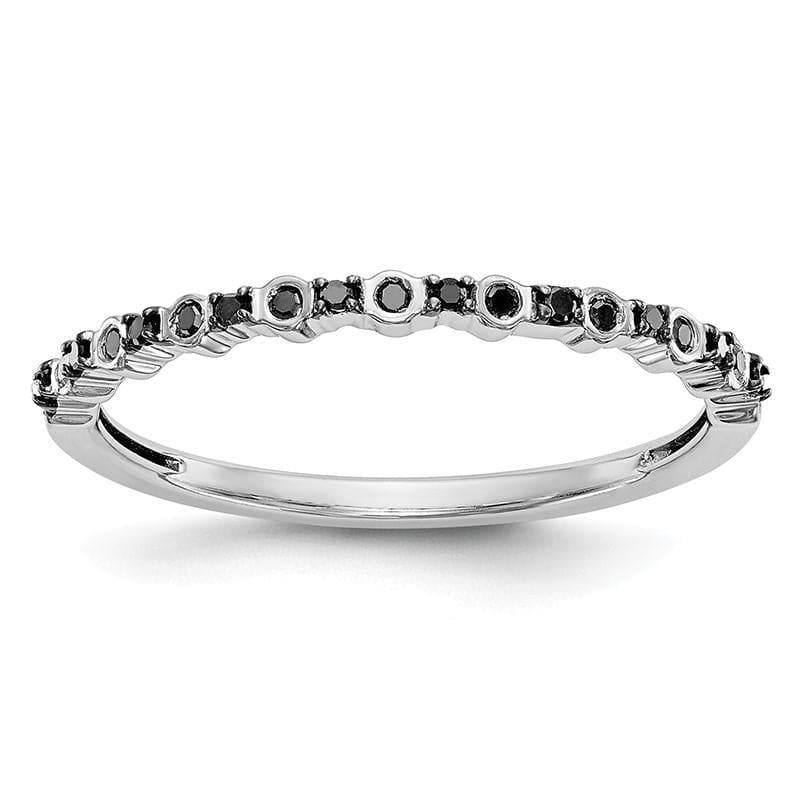 14K White Gold Black Diamond Band - Seattle Gold Grillz