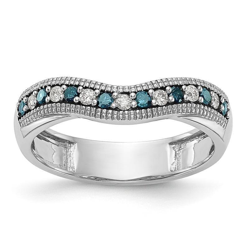 14k White Gold Blue & White Band Mounting - Seattle Gold Grillz