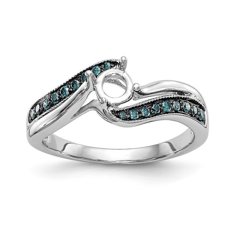 14k White Gold Blue Engagement Ring Mounting - Seattle Gold Grillz