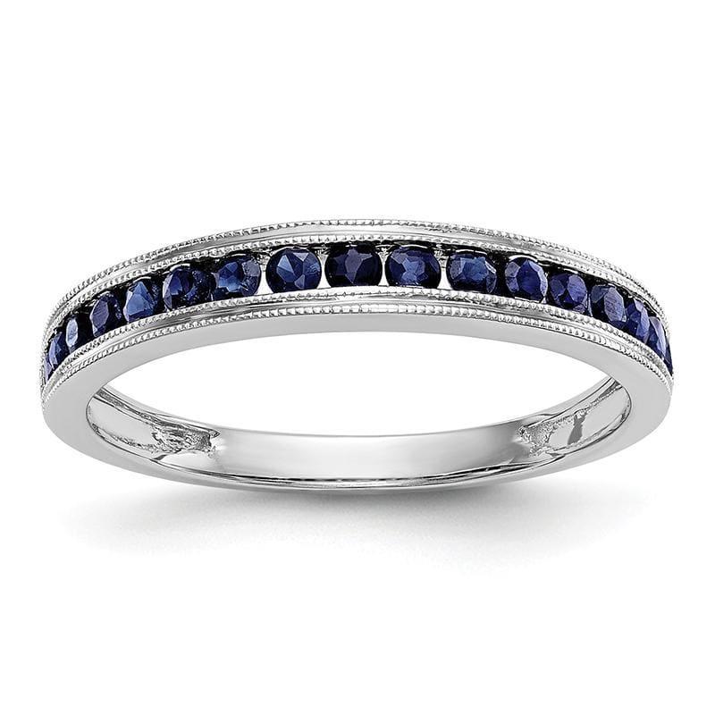 14k White Gold Blue Sapphire Band - Seattle Gold Grillz