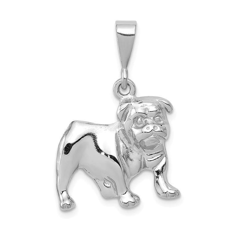 14k White Gold Bulldog Pendant - Seattle Gold Grillz