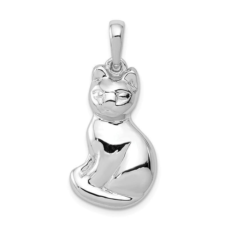 14k White Gold Cat Pendant - Seattle Gold Grillz