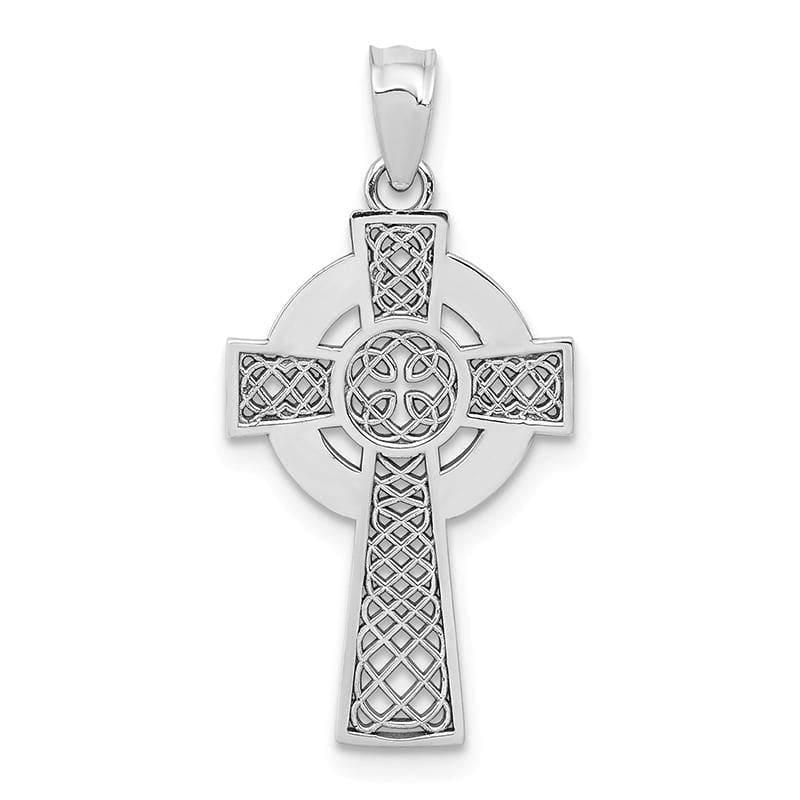 14k White Gold Celtic Cross Pendant - Seattle Gold Grillz