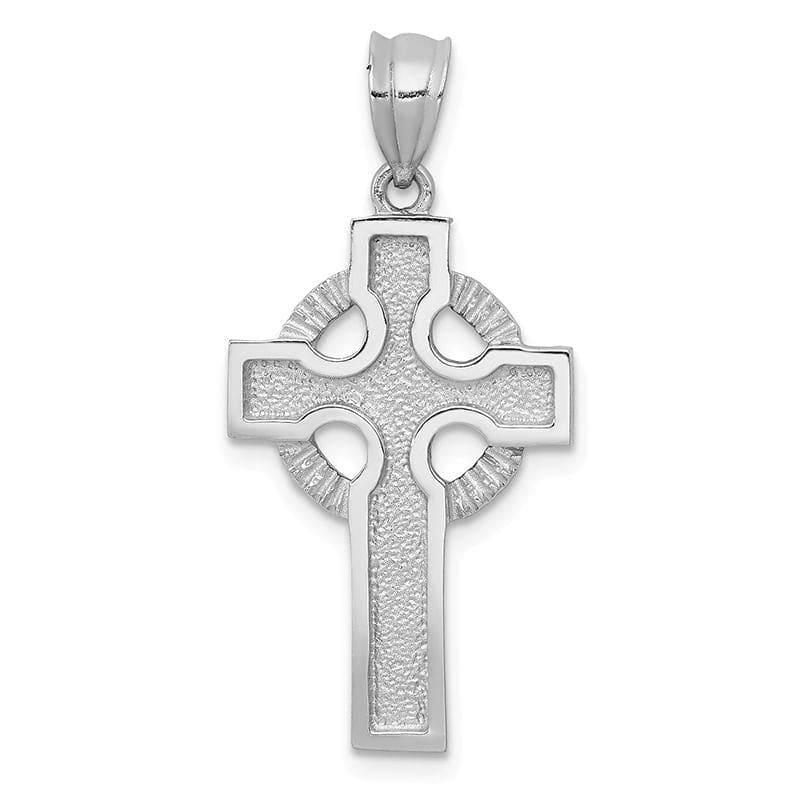 14k White Gold Celtic Cross Pendant. Weight: 2.06, Length: 40, Width: 19 - Seattle Gold Grillz
