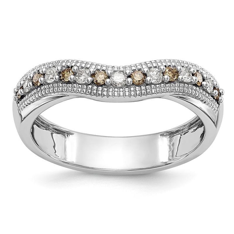 14k White Gold Champagne & White Band Mounting - Seattle Gold Grillz