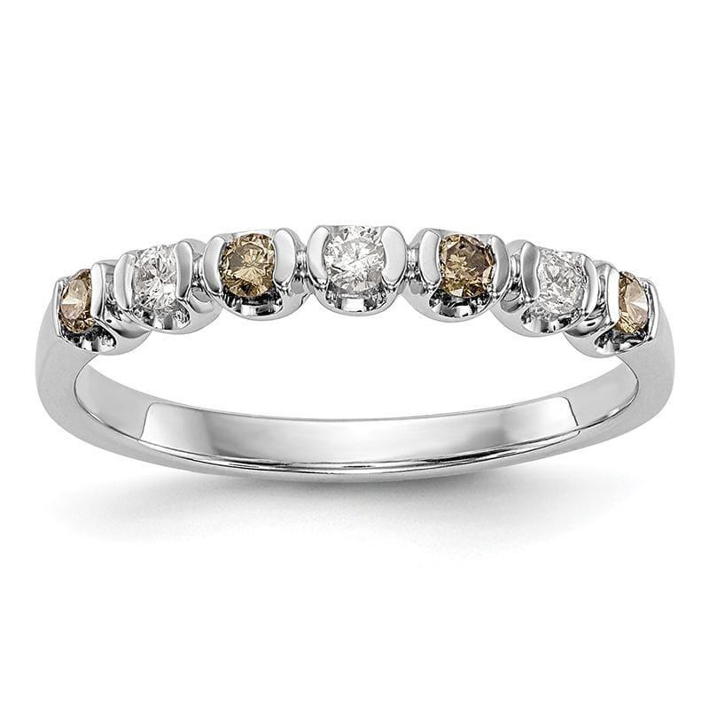 14k White Gold Champagne & White Diamond Band - Seattle Gold Grillz