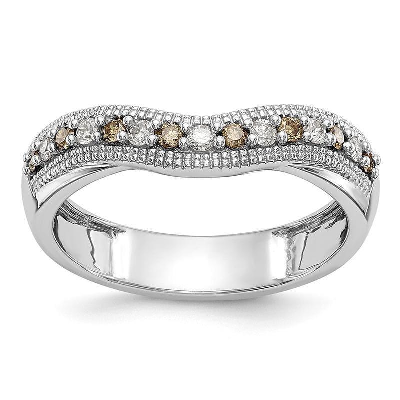 14k White Gold Champagne & White Diamond Band - Seattle Gold Grillz